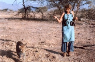 Joy Adamson with Penny the leopard